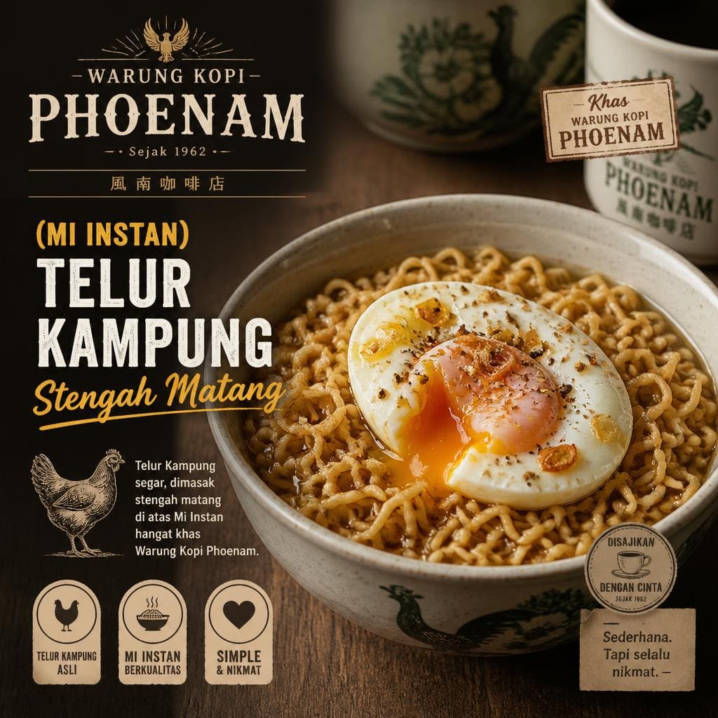 Telur Kampung Stengah Matang Warkop Phoenam